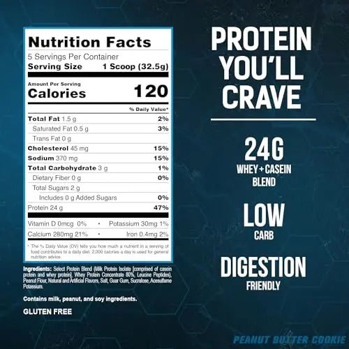 PEScience Select Low Carb Protein Powder, Peanut Butter Cookie, 5 Serving, Keto Friendly - TrustMedUSA