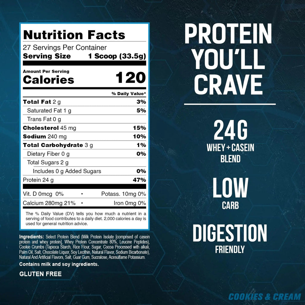 PEScience Select Protein, Cookies and Cream, 27 Serving, Premium Whey and Casein - TrustMedUSA