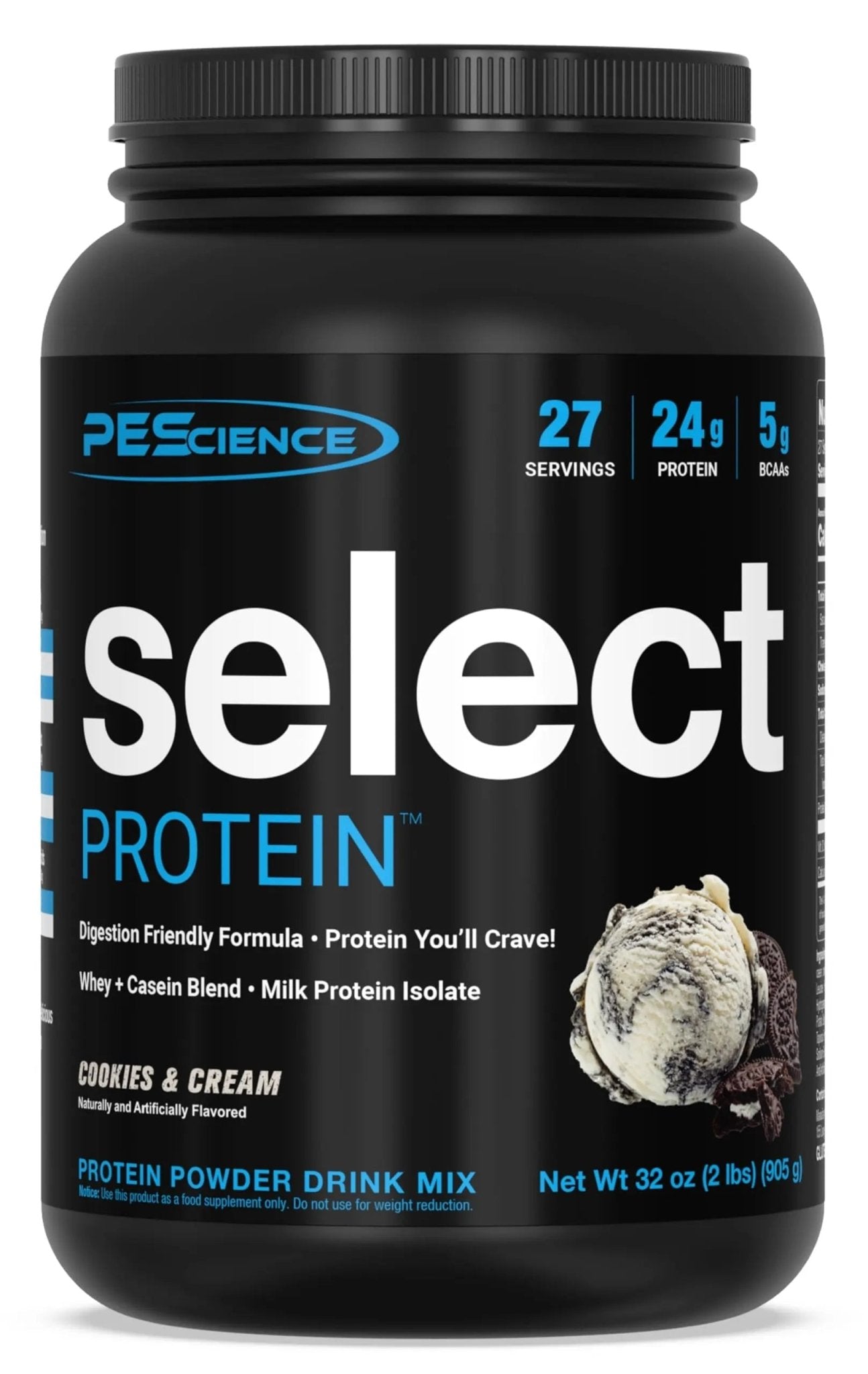 PEScience Select Protein, Cookies and Cream, 27 Serving, Premium Whey and Casein - TrustMedUSA
