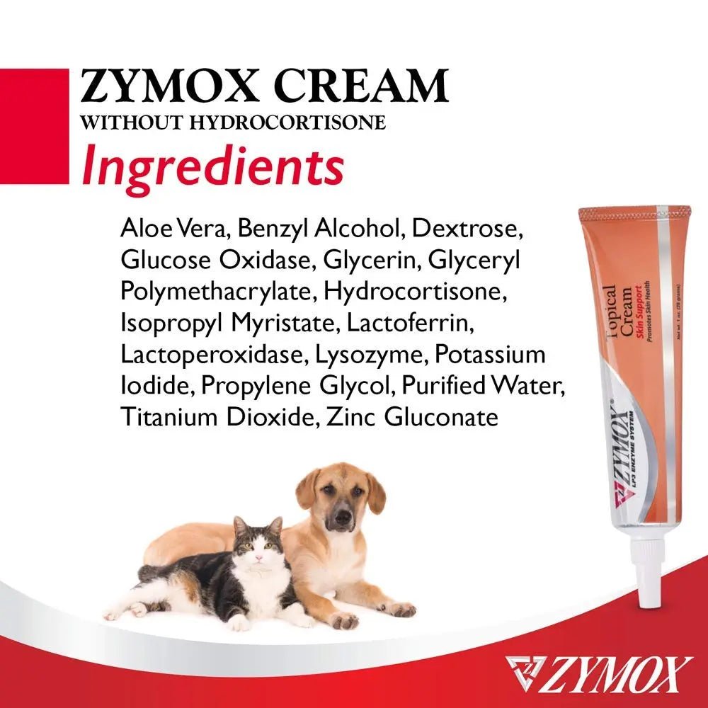 Pet King Brands ZYMOX Veterinarian Strength Topical Cream for Dogs and Cats, 1oz - TrustMedUSA