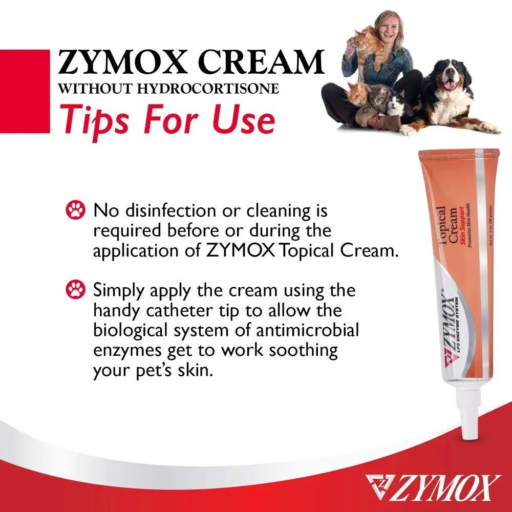 Pet King Brands ZYMOX Veterinarian Strength Topical Cream for Dogs and Cats, 1oz - TrustMedUSA
