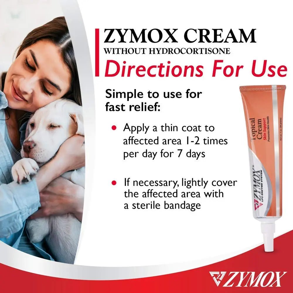 Pet King Brands ZYMOX Veterinarian Strength Topical Cream for Dogs and Cats, 1oz - TrustMedUSA