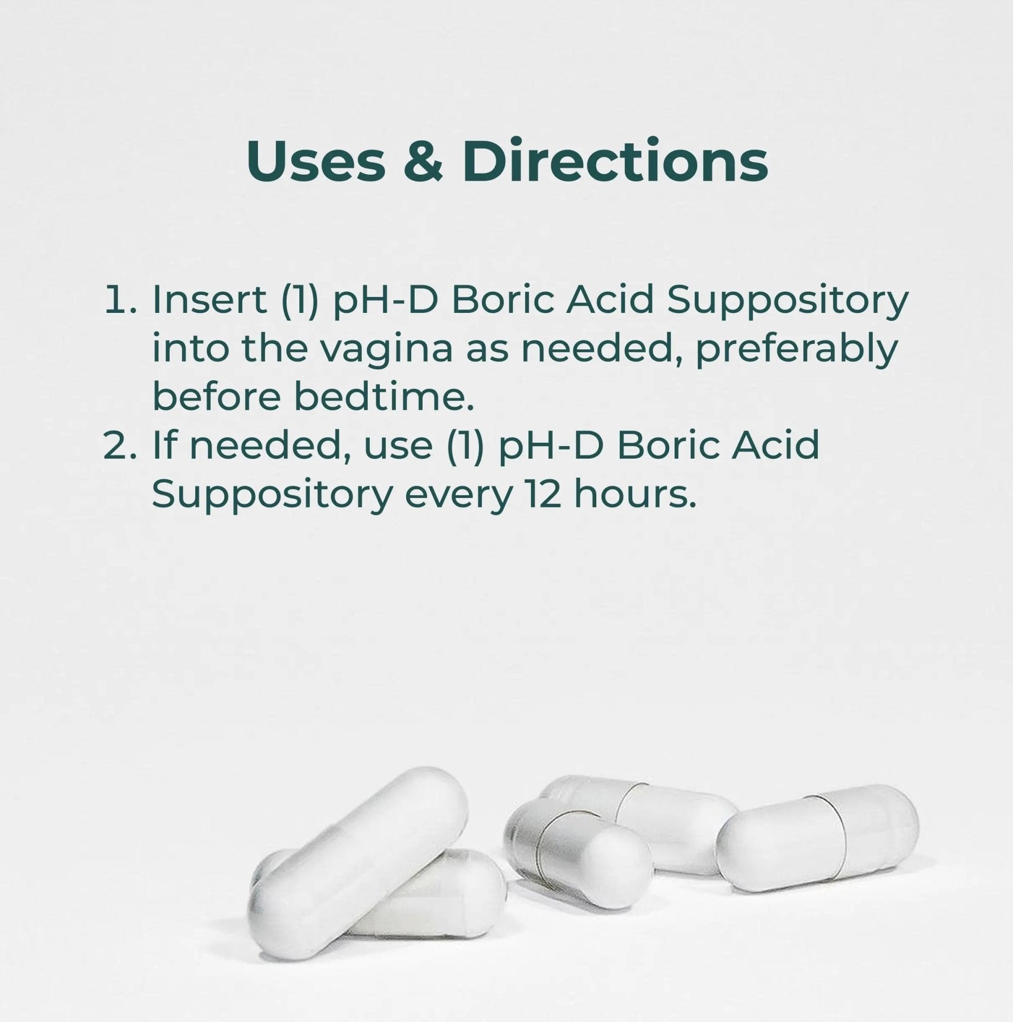 pH-D Feminine Health Support - Boric Acid Starter Bundle - pH-D Boric Acid Vaginal Suppositories 72 Count and 5 Vaginal Suppository Applicators - TrustMedUSA