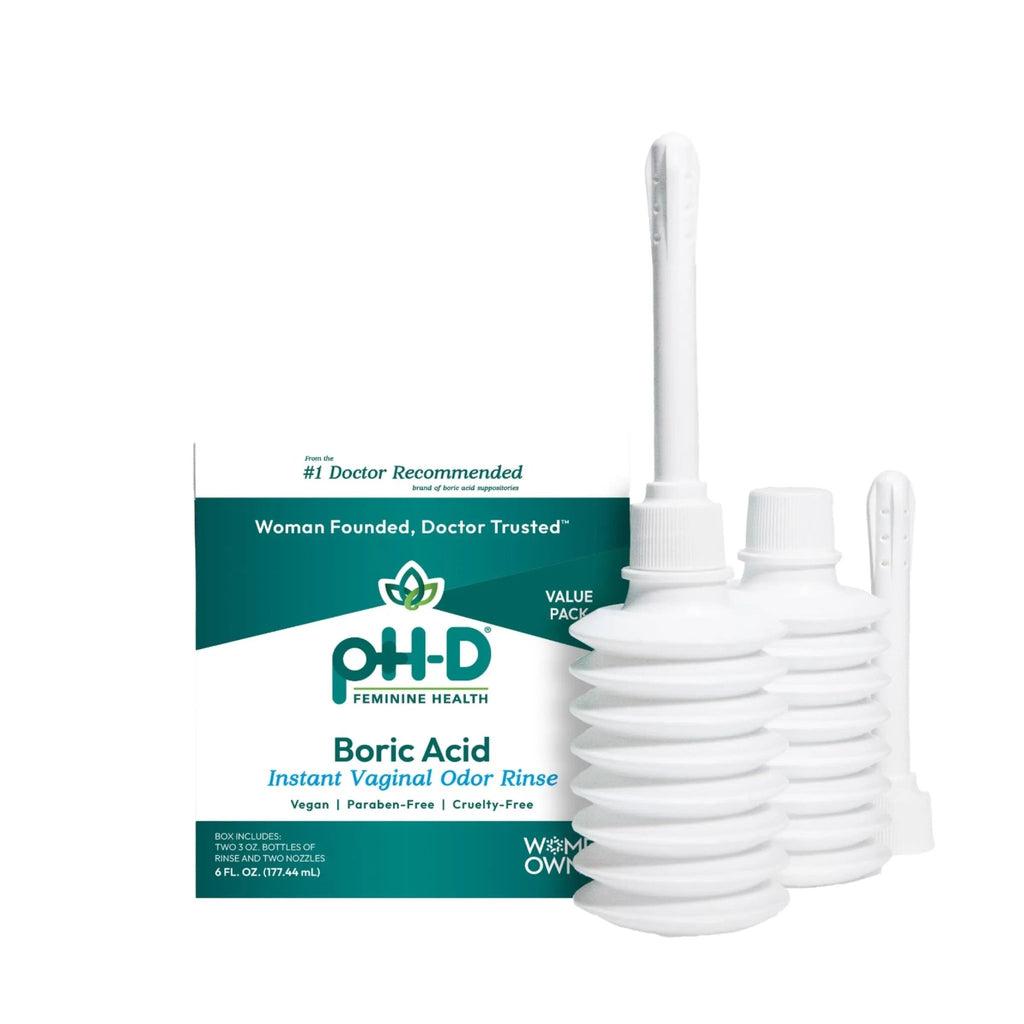 pH-D Feminine Health Support - Instant Odor Rinse with Boric Acid for Vaginal Odor - Vegan, Paraben-Free, Cruelty-Free, 6 Fl Oz Total, (3 Fl Oz, Pack of 2) - TrustMedUSA
