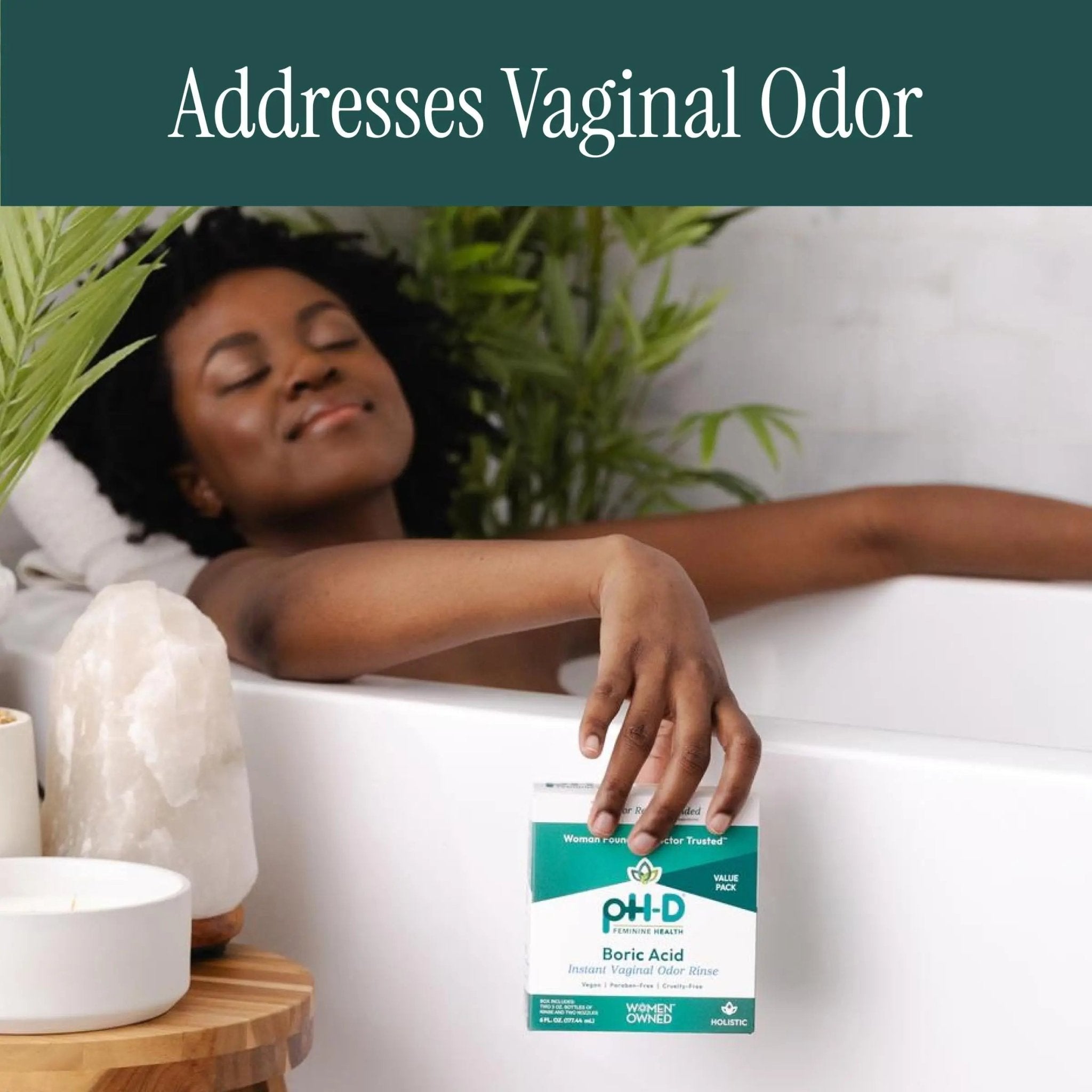 pH-D Feminine Health Support - Instant Odor Rinse with Boric Acid for Vaginal Odor - Vegan, Paraben-Free, Cruelty-Free, 6 Fl Oz Total, (3 Fl Oz, Pack of 2) - TrustMedUSA