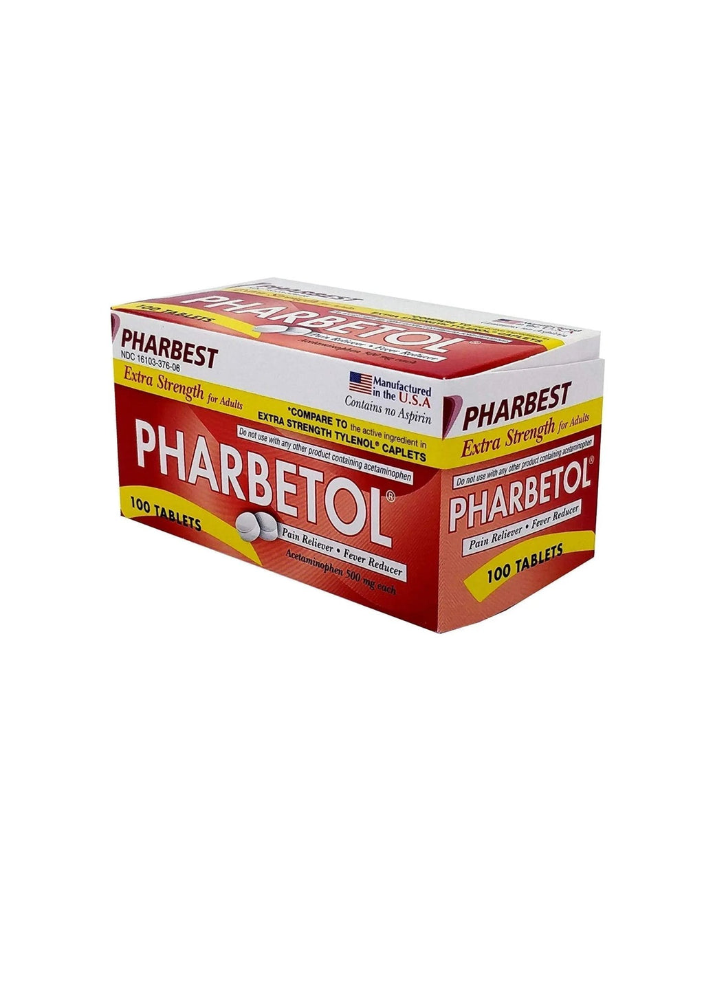 Pharbetol 500mg Extra Strength Tablets 100 Count (Generic Extra Strength) - TrustMedUSA