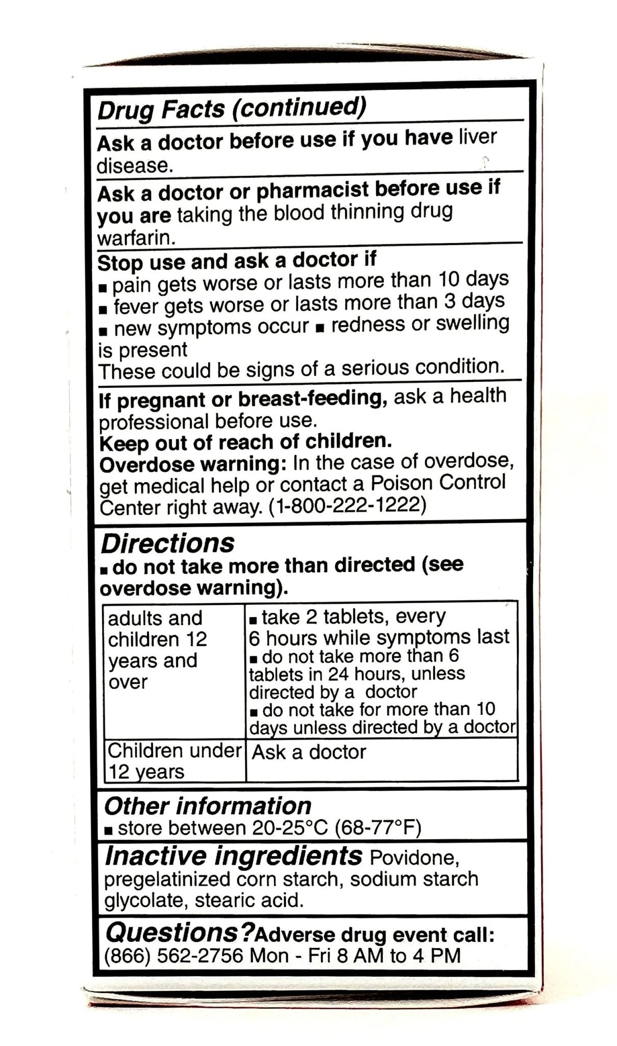 Pharbetol 500mg Extra Strength Tablets 100 Count (Generic Extra Strength) - TrustMedUSA