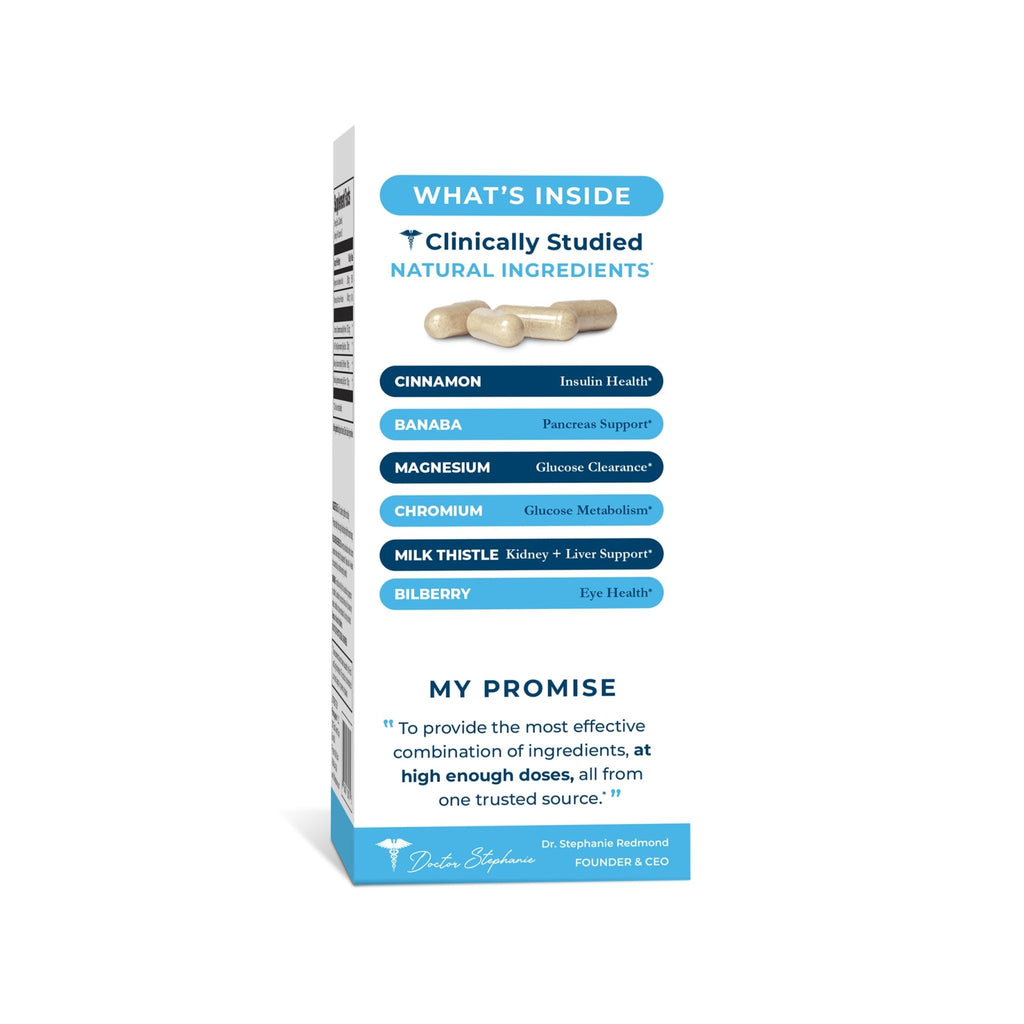 Pharmaganics Blood Sugar 24 Hour - 6 in 1 Formula with Cinnamon, Banaba, Chromium, Milk Thistle, & More - Once Daily Supplement - TrustMedUSA