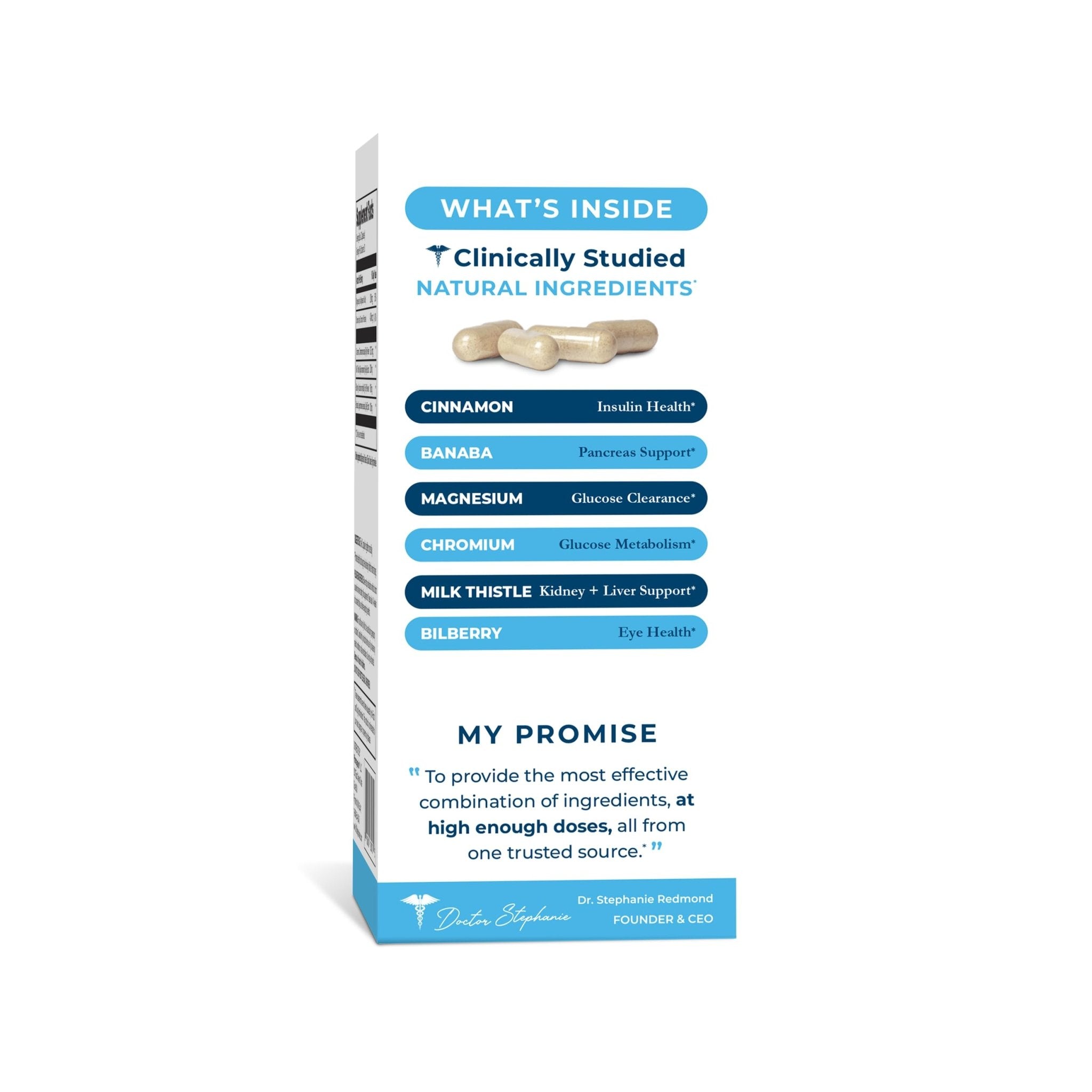 Pharmaganics Blood Sugar 24 Hour - 6 in 1 Formula with Cinnamon, Banaba, Chromium, Milk Thistle, & More - Once Daily Supplement - TrustMedUSA