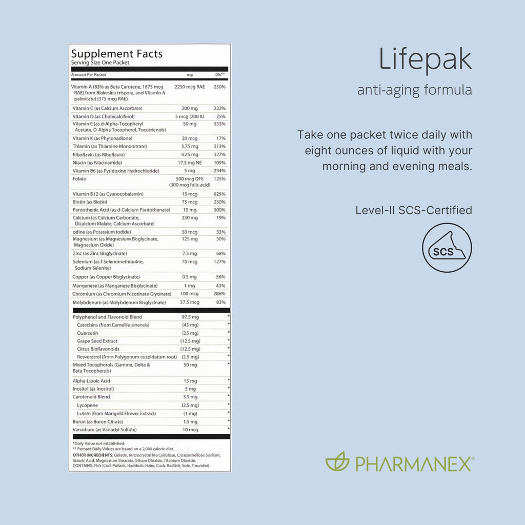 Pharmanex Nu Skin LifePak Advanced Nutritional Supplement for Adults | 60 Daily Packets | Aging, Digestive, and Gut Health Formula with Essential Vitamins, Minerals, and Phytonutrients - TrustMedUSA
