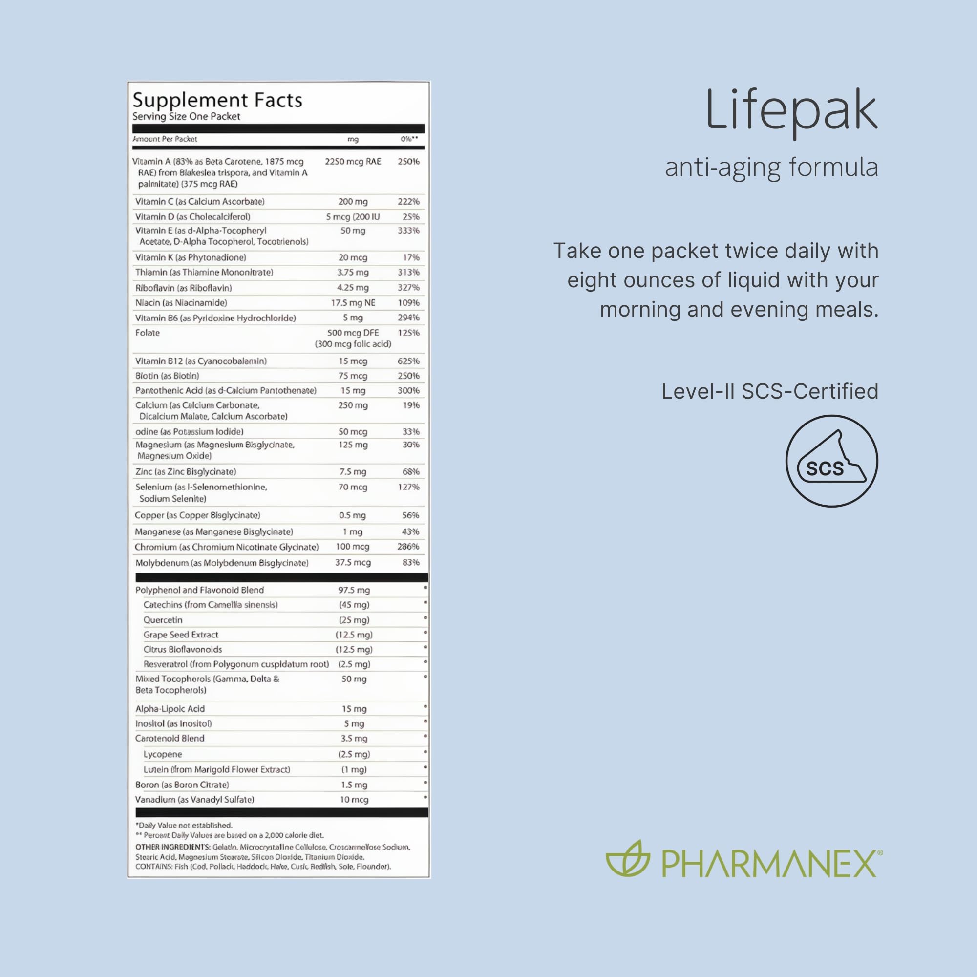 Pharmanex Nu Skin LifePak Advanced Nutritional Supplement for Adults | 60 Daily Packets | Aging, Digestive, and Gut Health Formula with Essential Vitamins, Minerals, and Phytonutrients - TrustMedUSA