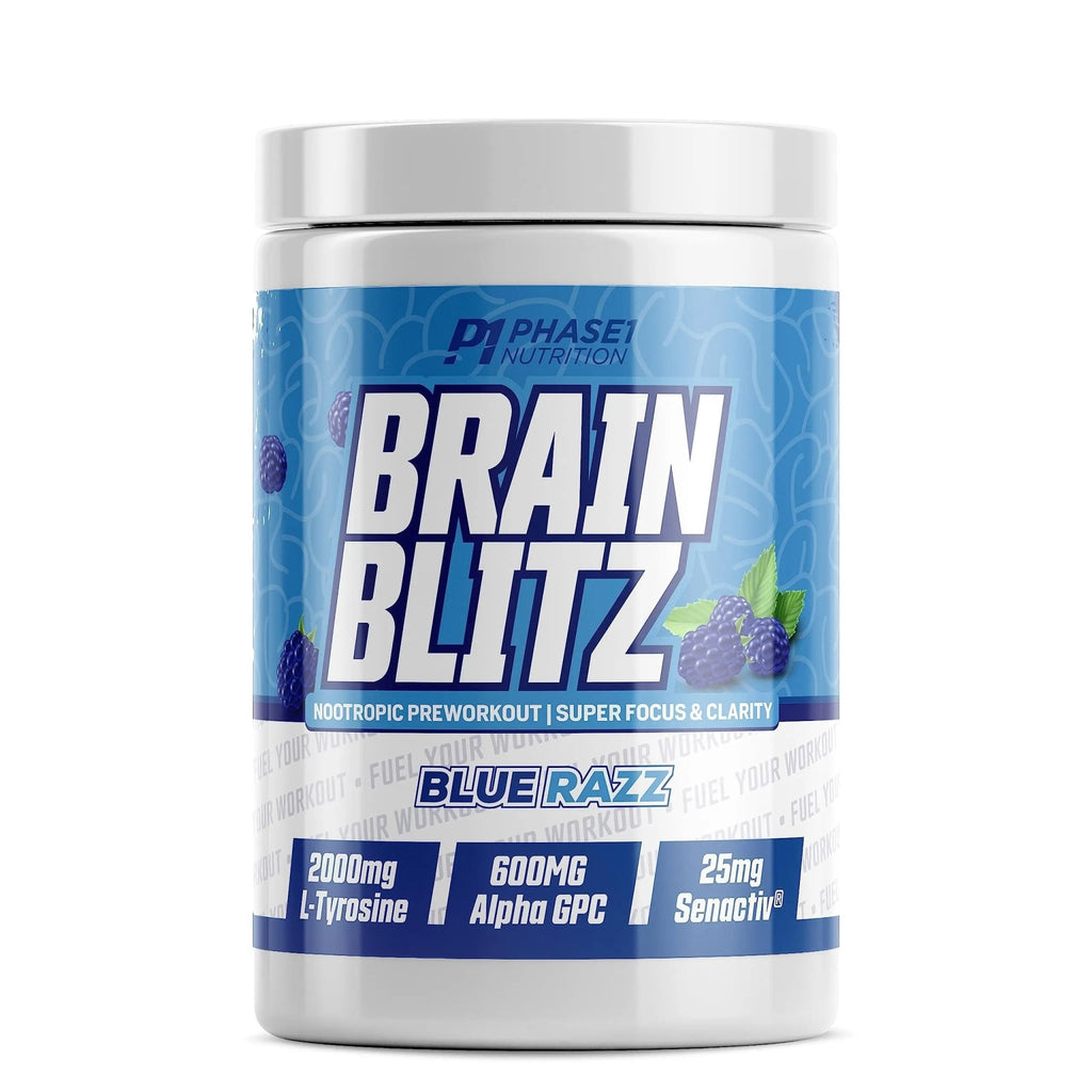 Phase One Nutrition Brain Blitz, Blue Razz - 20 Servings - TrustMedUSA