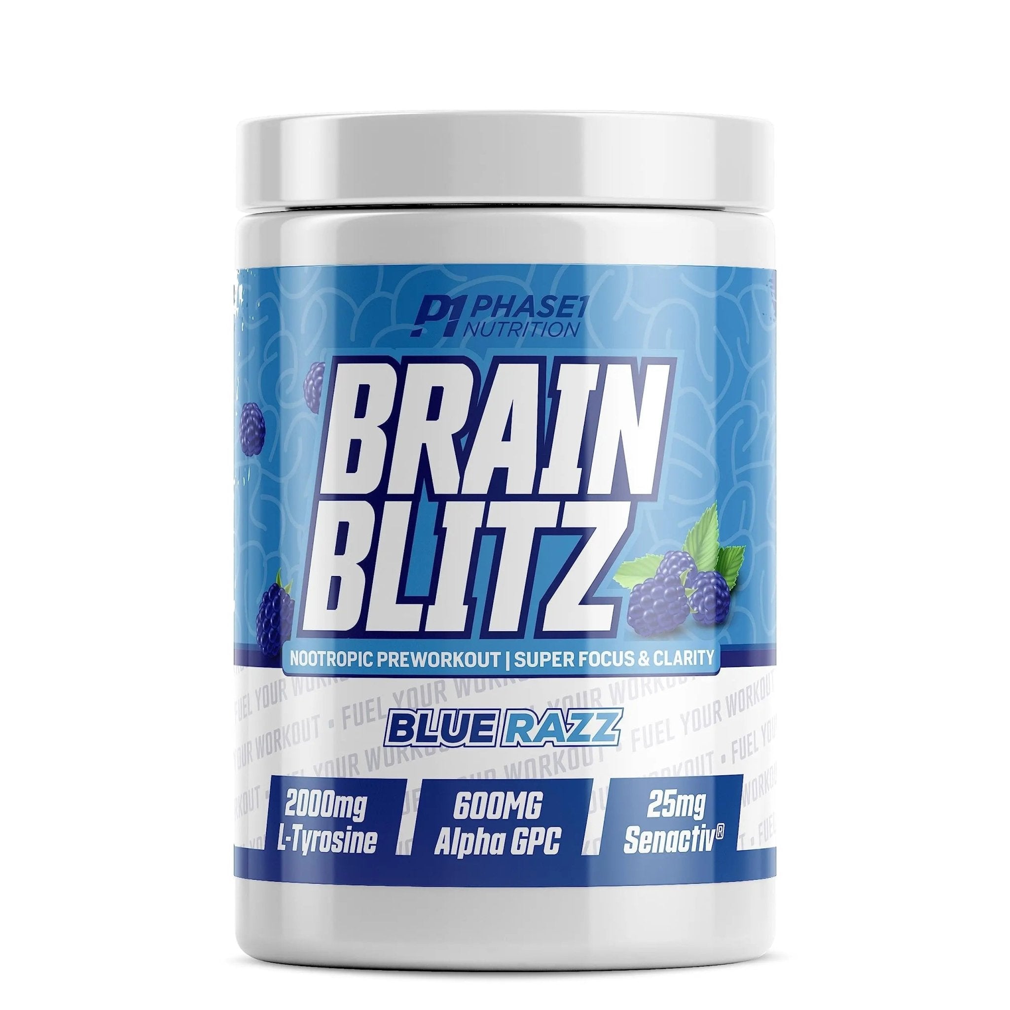 Phase One Nutrition Brain Blitz, Blue Razz - 20 Servings - TrustMedUSA