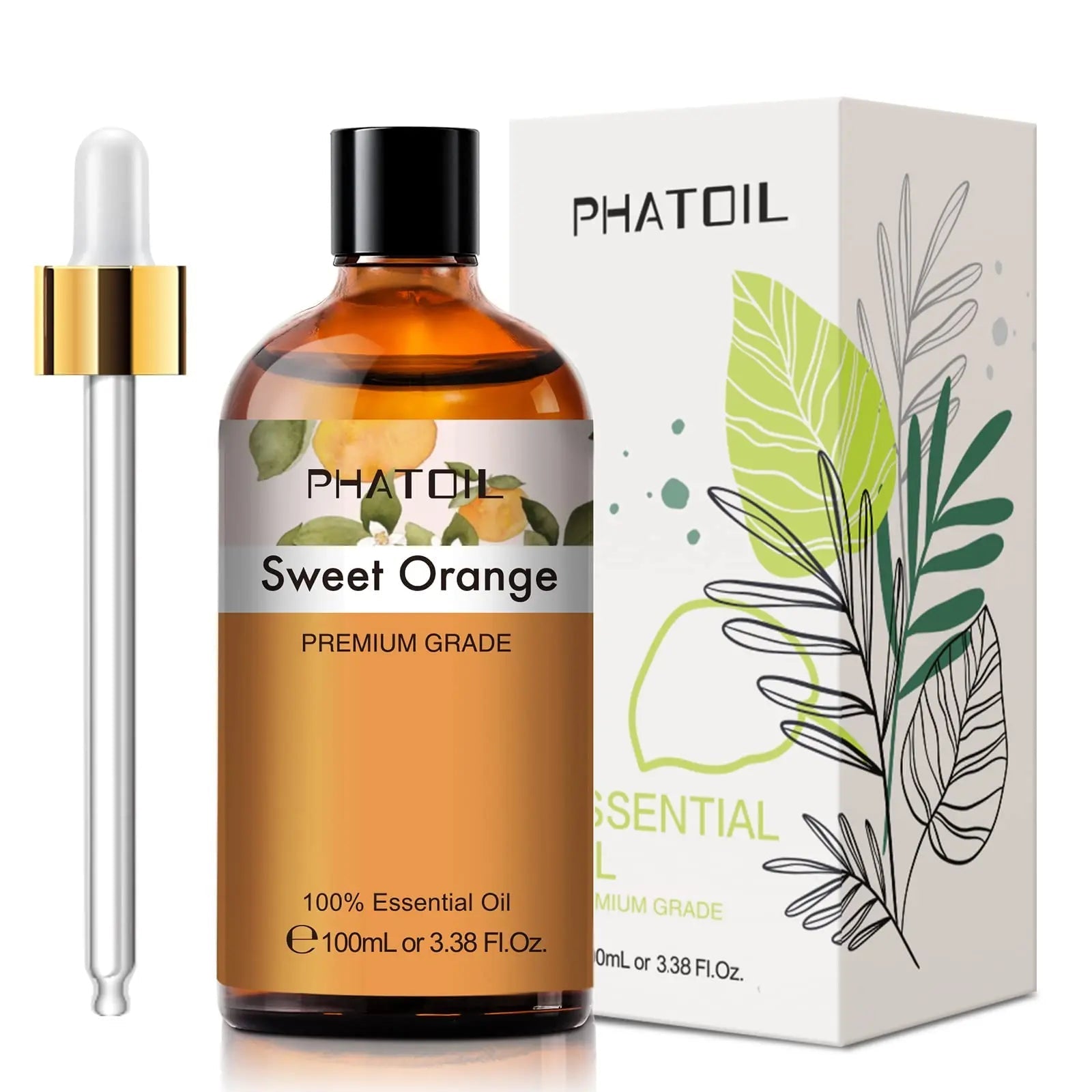 PHATOIL Sweet Orange Essential Oil 100ML, Pure Premium Grade Sweet Orange Essential - TrustMedUSA