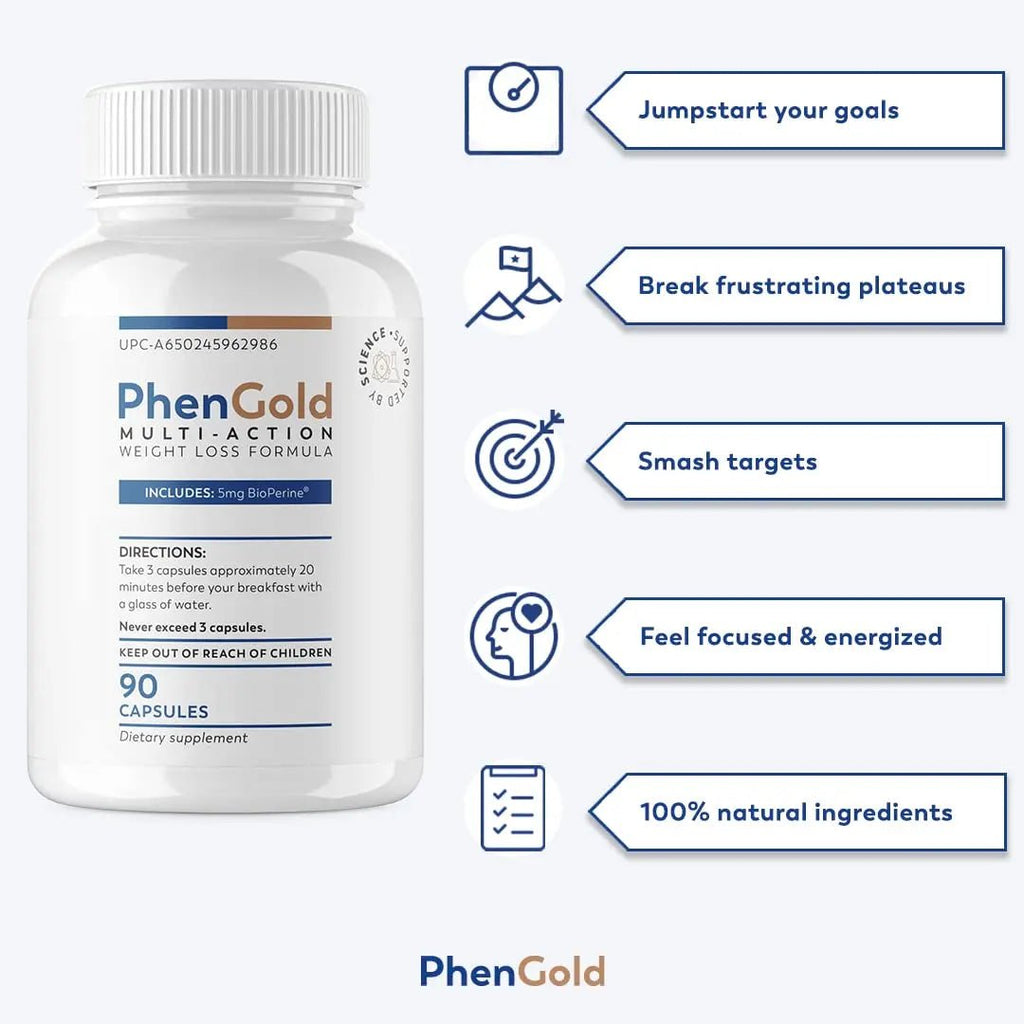 PhenGold Pills, Original Multi-Action Weight Management Formula with Green Tea - TrustMedUSA
