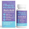Pherfectly Balanced Boric Acid Vaginal Suppositories, 600mg, pH Support for Feminine Balance, Odor Control, 30 Count - TrustMedUSA