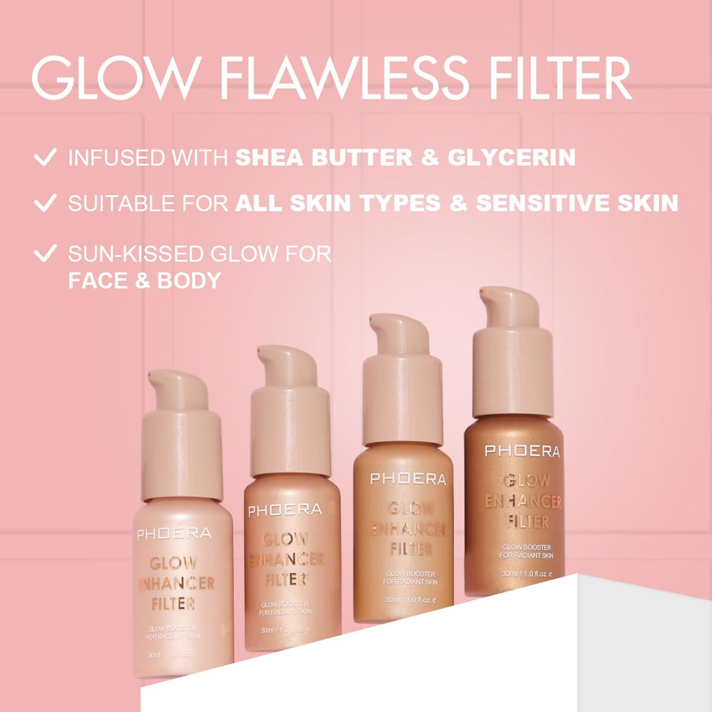 PHOERA Skin Glow Tint Foundation,Natural Radiant Flawless Filter Effect Silk Perfect Illuminating Foundation. (03 Medium) - TrustMedUSA