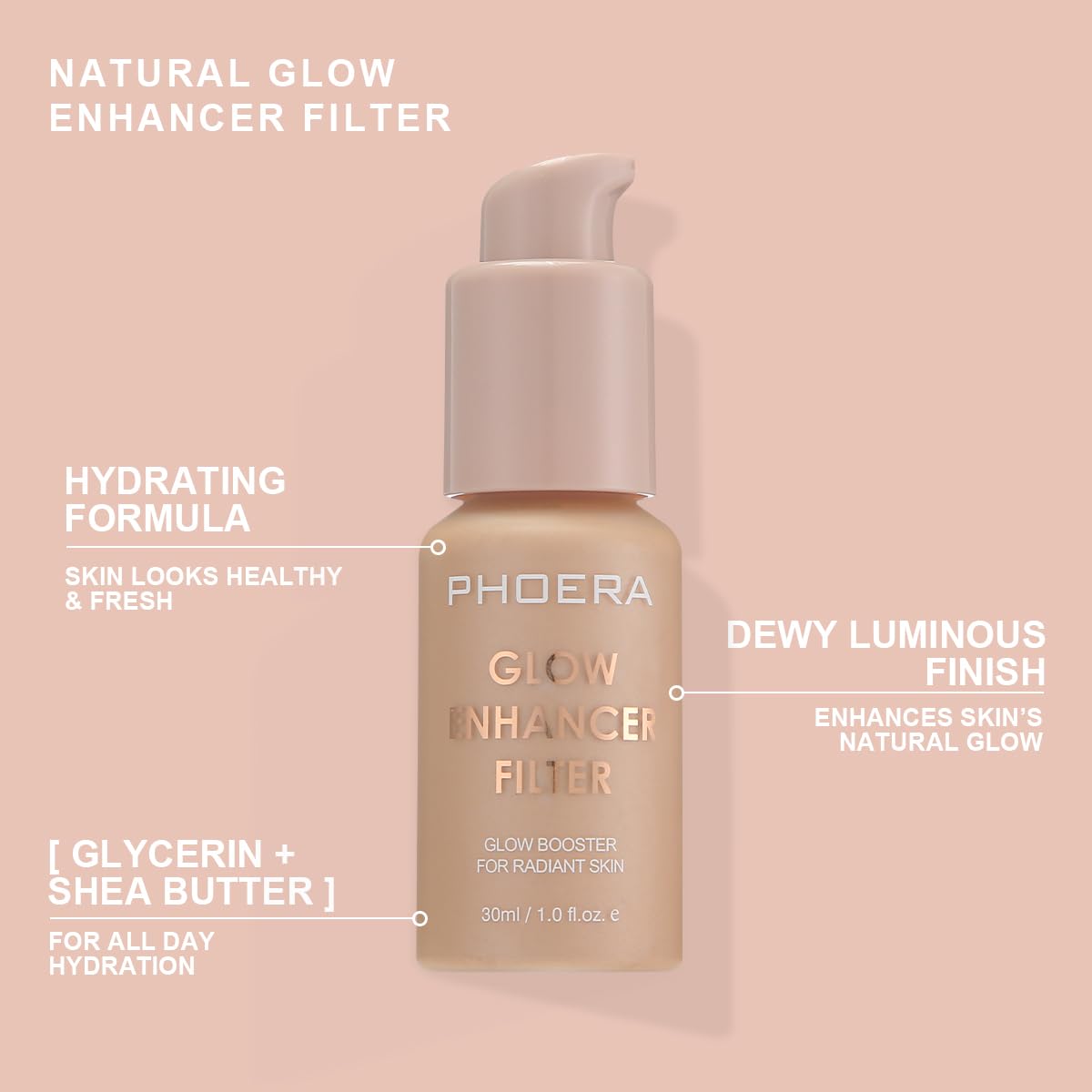 PHOERA Skin Glow Tint Foundation,Natural Radiant Flawless Filter Effect Silk Perfect Illuminating Foundation. (03 Medium) - TrustMedUSA