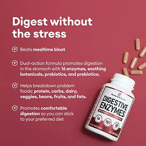 Physician's CHOICE Digestive Enzymes - Multi Enzymes, Organic Prebiotics & Probiotics - TrustMedUSA