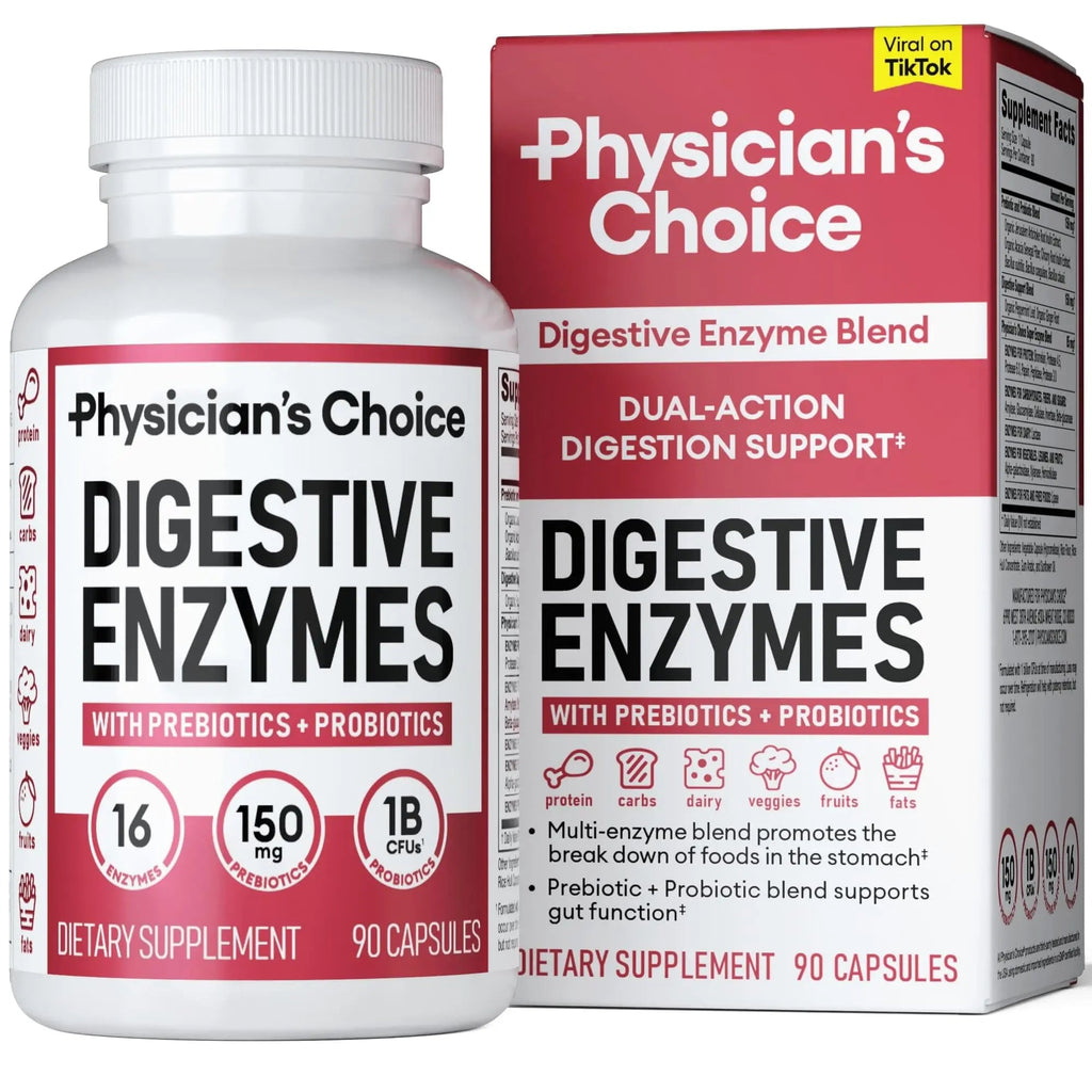 Physician's CHOICE Digestive Enzymes - Multi Enzymes, Organic Prebiotics & Probiotics - TrustMedUSA
