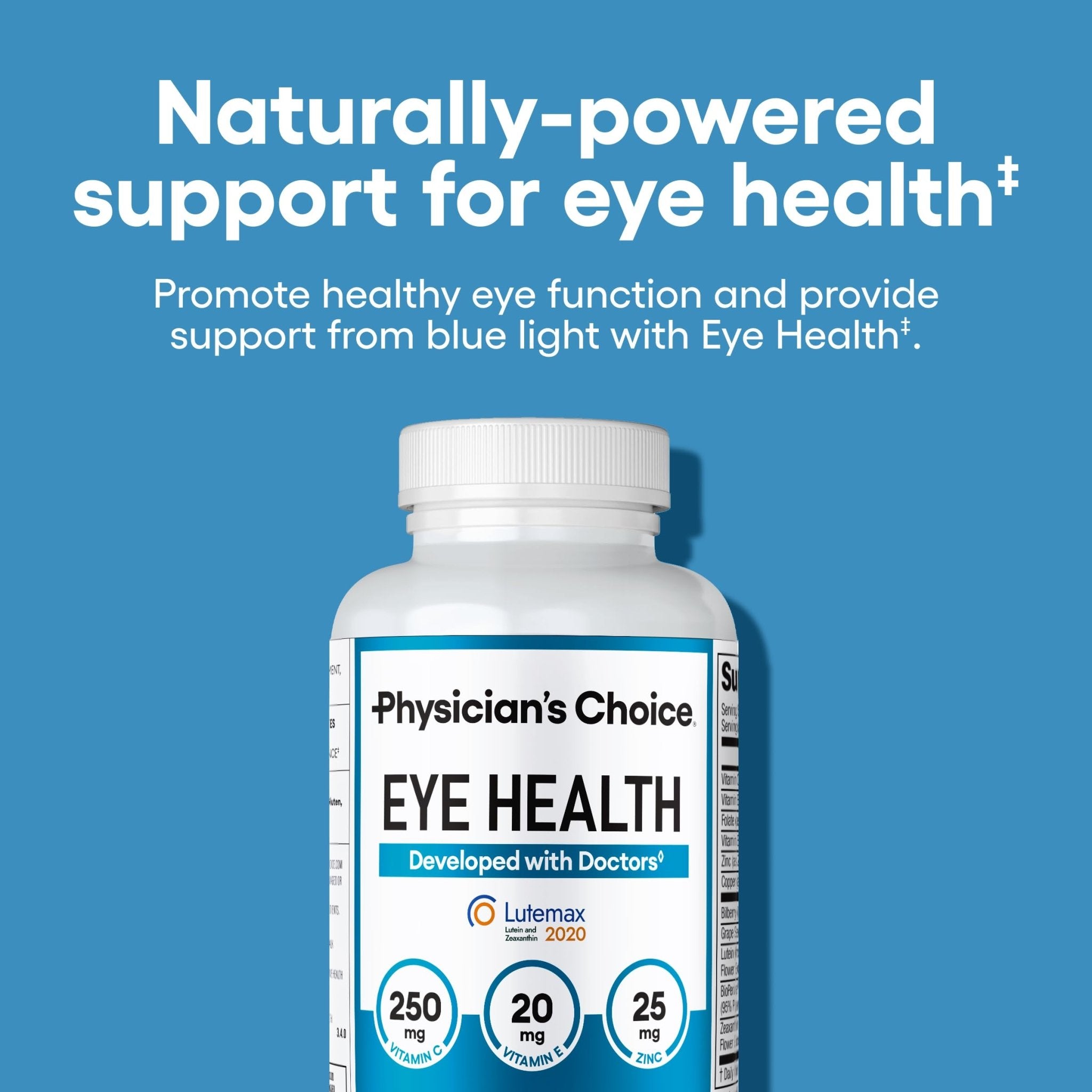 Physician's Choice Eye Health - Lutein, Zeaxanthin & Bilberry Extract - Supports Eye Strain, Dry Eyes, and Vision Health - 2 Award-Winning Clinically - TrustMedUSA
