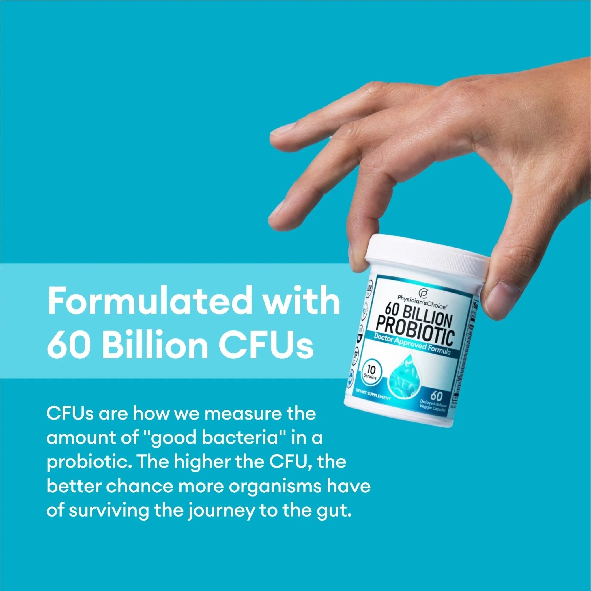Physician's CHOICE Probiotics 60 Billion CFU - 10 Strains + Organic, 60ct - TrustMedUSA