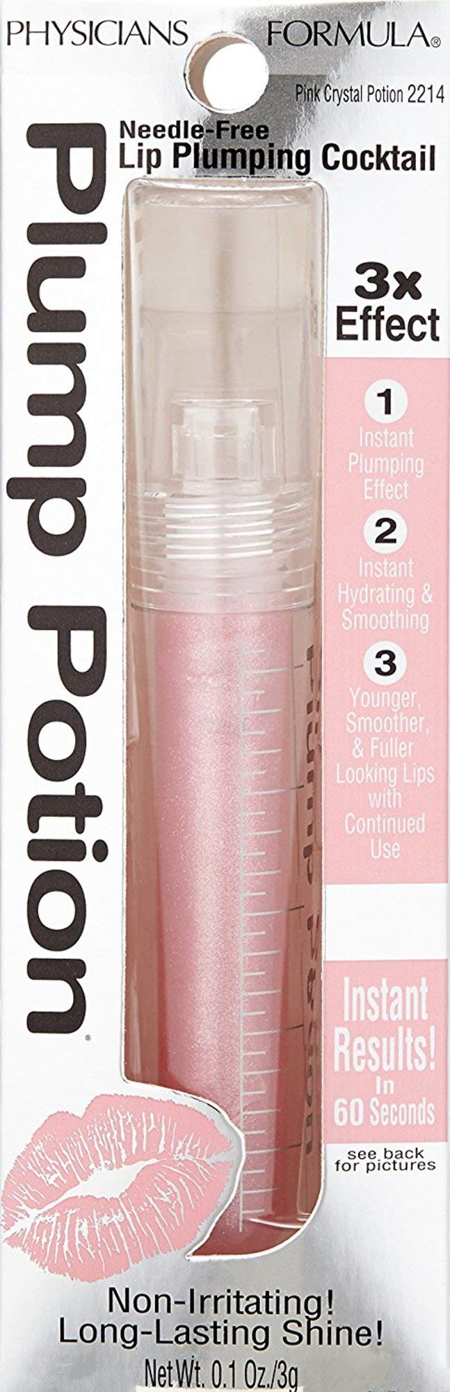 Physicians Formula Plump Potion™ Needle-Free Lip Plumping Cocktail Lip Gloss, Pink Crystal Potion, Hypoallergenic, Fragrance Free, Dermatologist Approved - TrustMedUSA