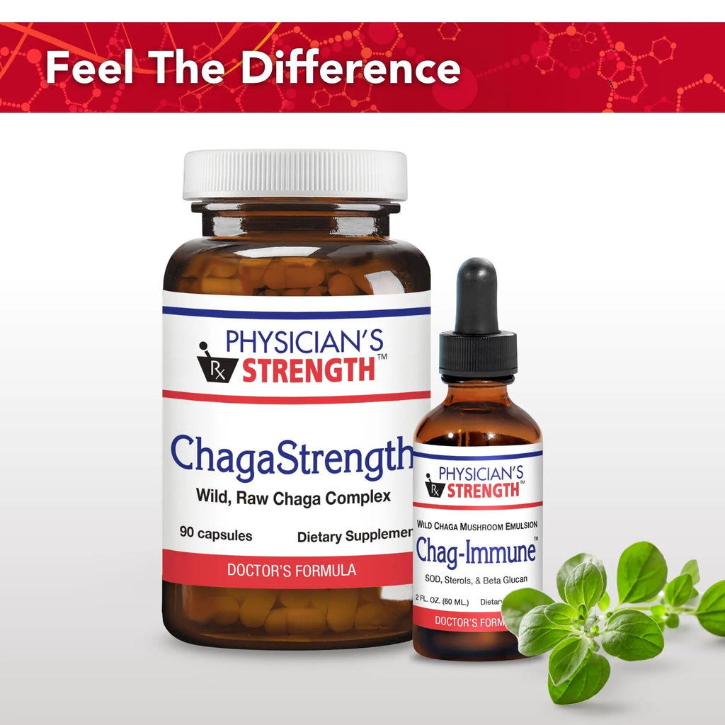 Physician's Strength ChagaStrength - 90 Capsules - Wild, Raw Chaga Complex - Immune & Physical Support - Non-GMO - 90 Servings - TrustMedUSA