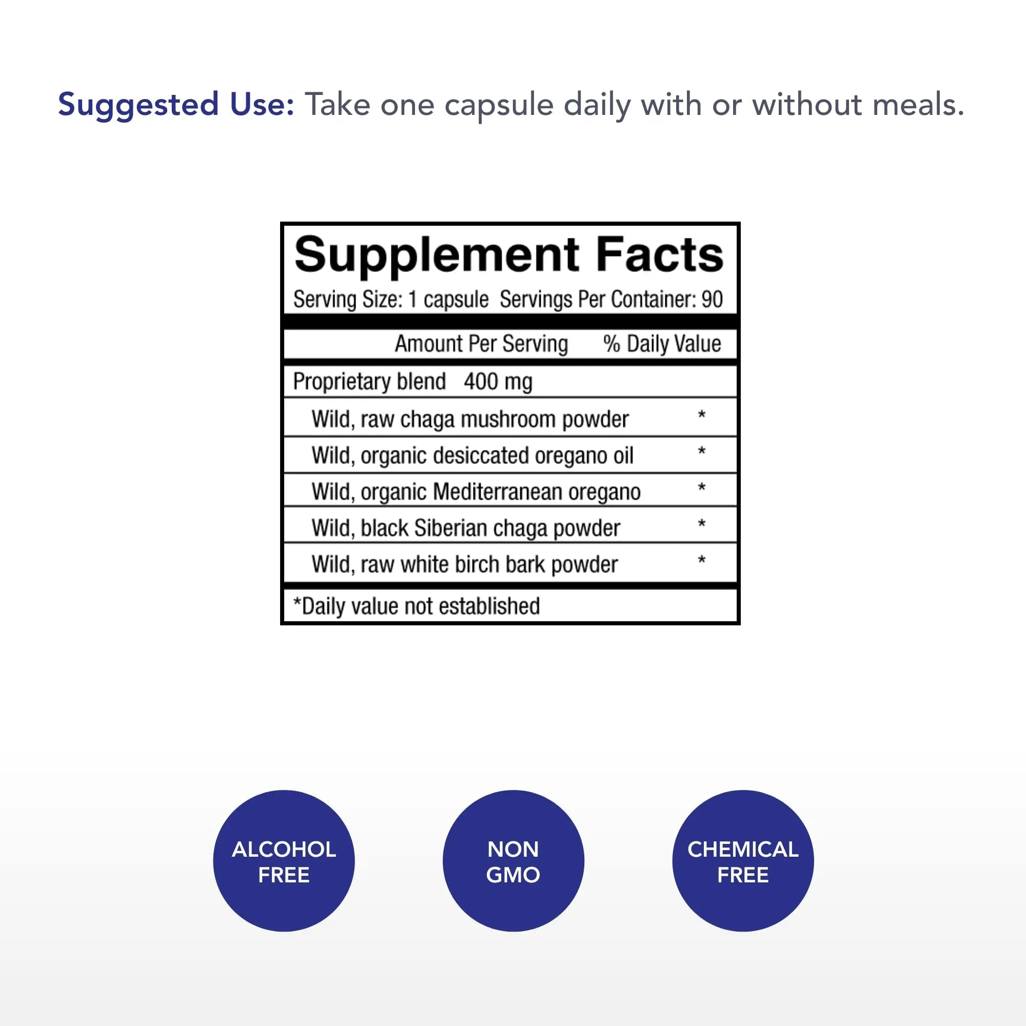 Physician's Strength ChagaStrength - 90 Capsules - Wild, Raw Chaga Complex - Immune & Physical Support - Non-GMO - 90 Servings - TrustMedUSA