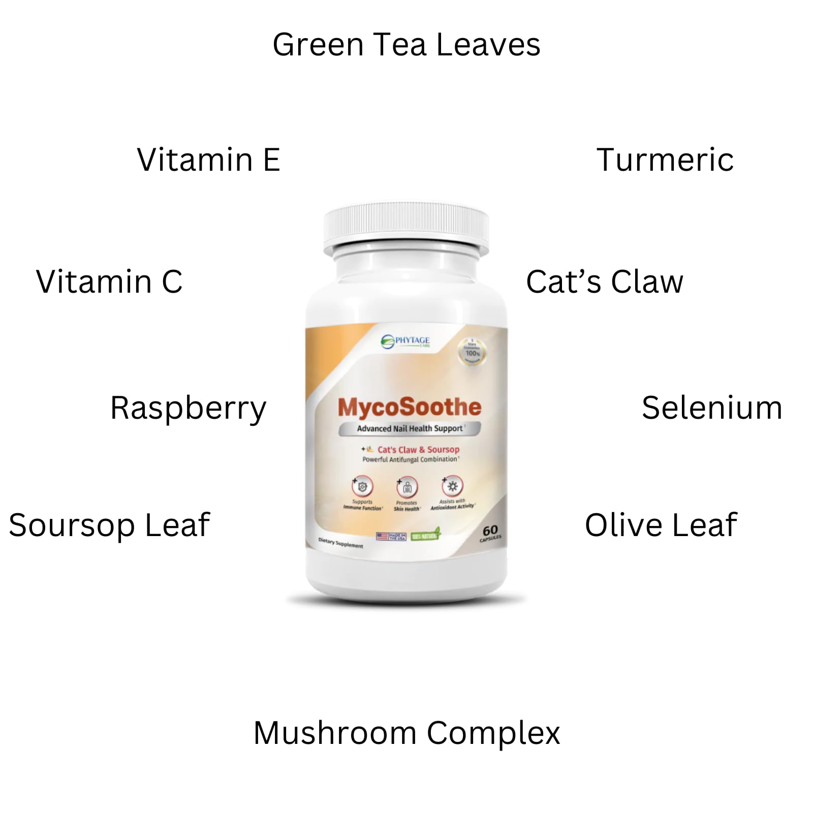Phytage Labs MycoSoothe Advanced Hair, Skin, Nail & Immunity Support Formula - 60 Capsules - TrustMedUSA