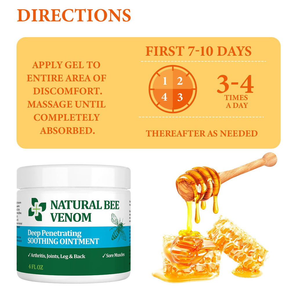 PIBIOOMAP Natural Bee Venom Joint & Muscle & Bone Release Oniment - Homeopathic Remedy - Fast Acting Release for Back, Neck, Hand, Feet, Knee, Muscle, Shoulder, Nerve, Ankle, Foot - TrustMedUSA