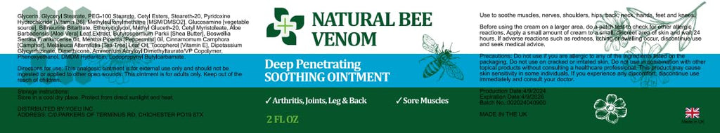 PIBIOOMAP Oringal Natural Bee Venom Serum Joint & Muscle & Bone Cream, Fast Acting, Relief Back, Shoulder, Back, Neck, Hands, Elbows, Feet, Leg, Knees, Ankle, for Adults, Elderly - TrustMedUSA