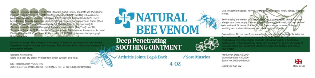 PIBIOOMAP Zealand Bee Venom Serum Gel, Professional for Joint, Muscle, Bone Cream, 24h Fast Release, Soothing Powerful for Back, Neck, Hand, Foot, Knee, Muscle, Shoulder, Hip, Nerve - TrustMedUSA