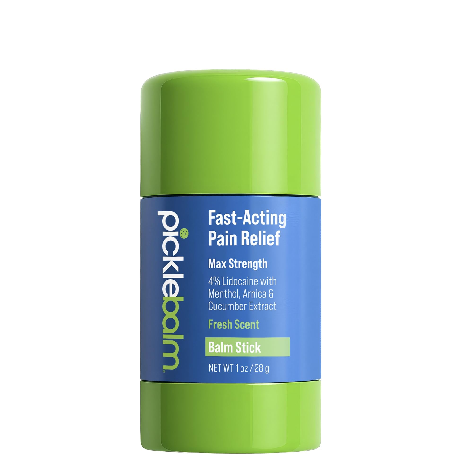 PickleBalm Pickleball In-Game Muscle Pain Relief Balm Stick with 4% Lidocaine, Arnica, Menthol, Cucumber Seed Extract for Shoulders, Knees, Wrists, and More, 1oz Stick - TrustMedUSA