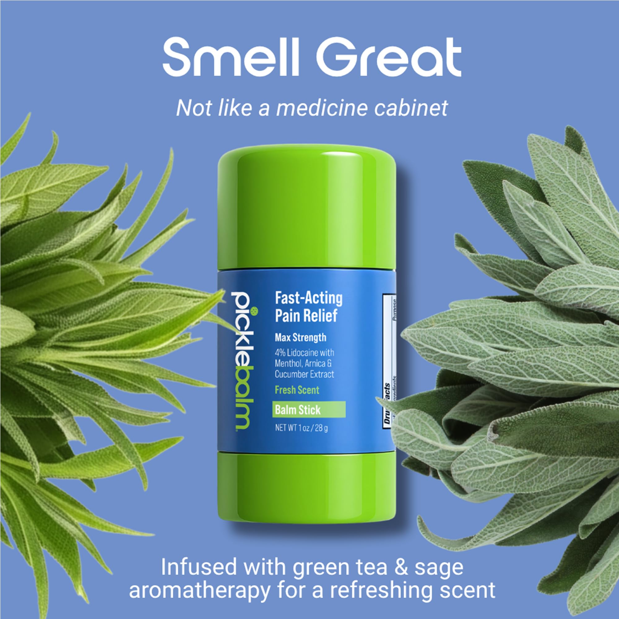 PickleBalm Pickleball In-Game Muscle Pain Relief Balm Stick with 4% Lidocaine, Arnica, Menthol, Cucumber Seed Extract for Shoulders, Knees, Wrists, and More, 1oz Stick - TrustMedUSA