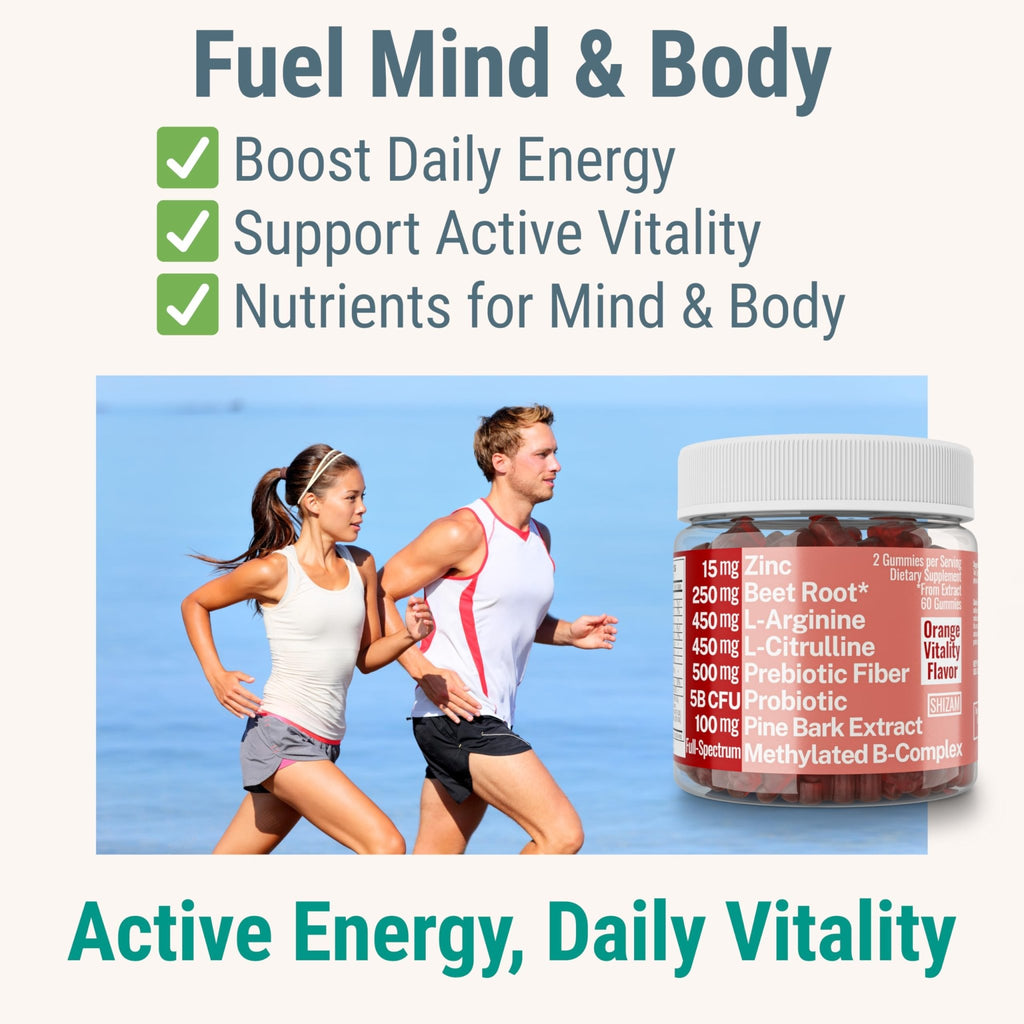 Pine Bark Extract L-Arginine L-Citrulline Beetroot Probiotic Fiber Methylated B Complex Zinc Gummies for Women Men Adults Kids w. Chicory Root Inulin 5-MTHF B6 P5P Powder Capsule Pill Supplement Alt - TrustMedUSA