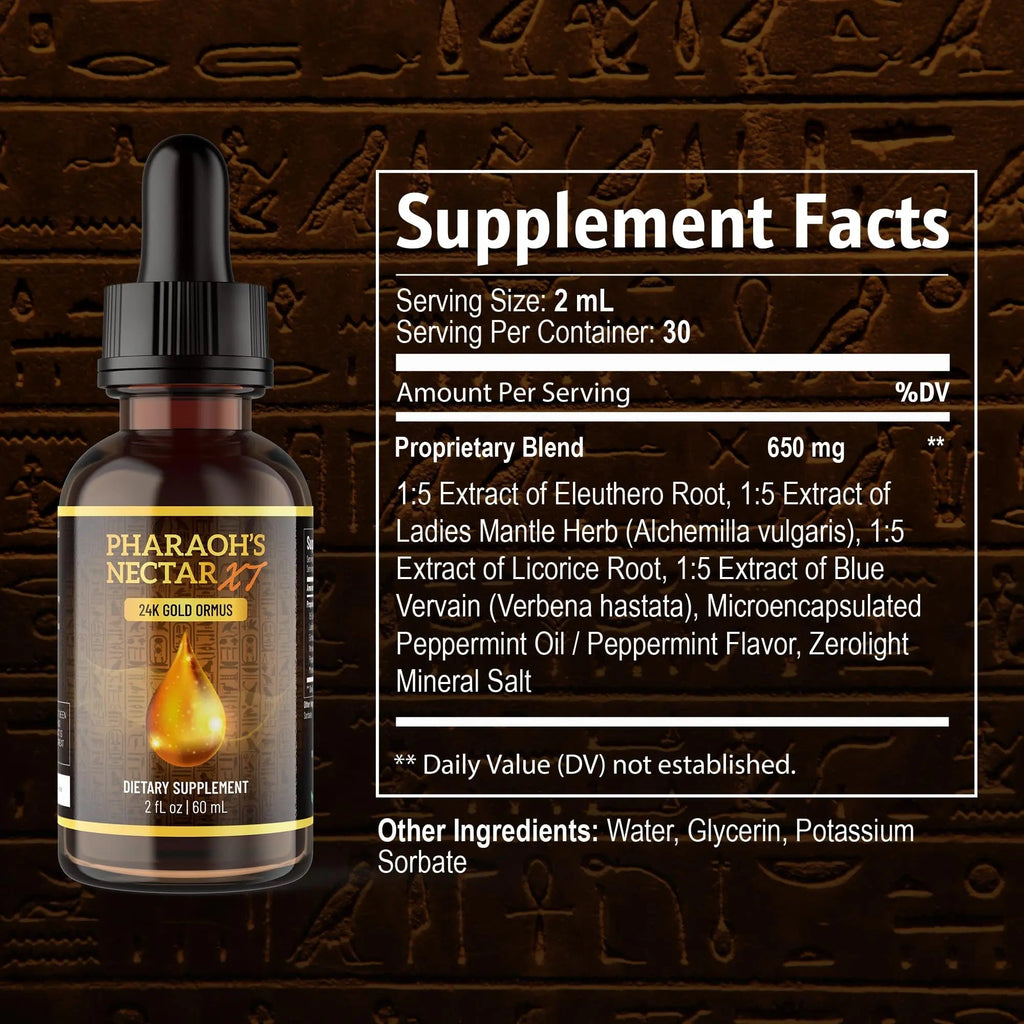 Pineal XT Gold + Pharaoh's Nectar - Pineal Gland Supplement Bundle – 24K Monoatomic Gold Ormus Drops, Pineal Gland Decalcification, Third Eye Awakening, Focus, Energy & Manifestation - TrustMedUSA