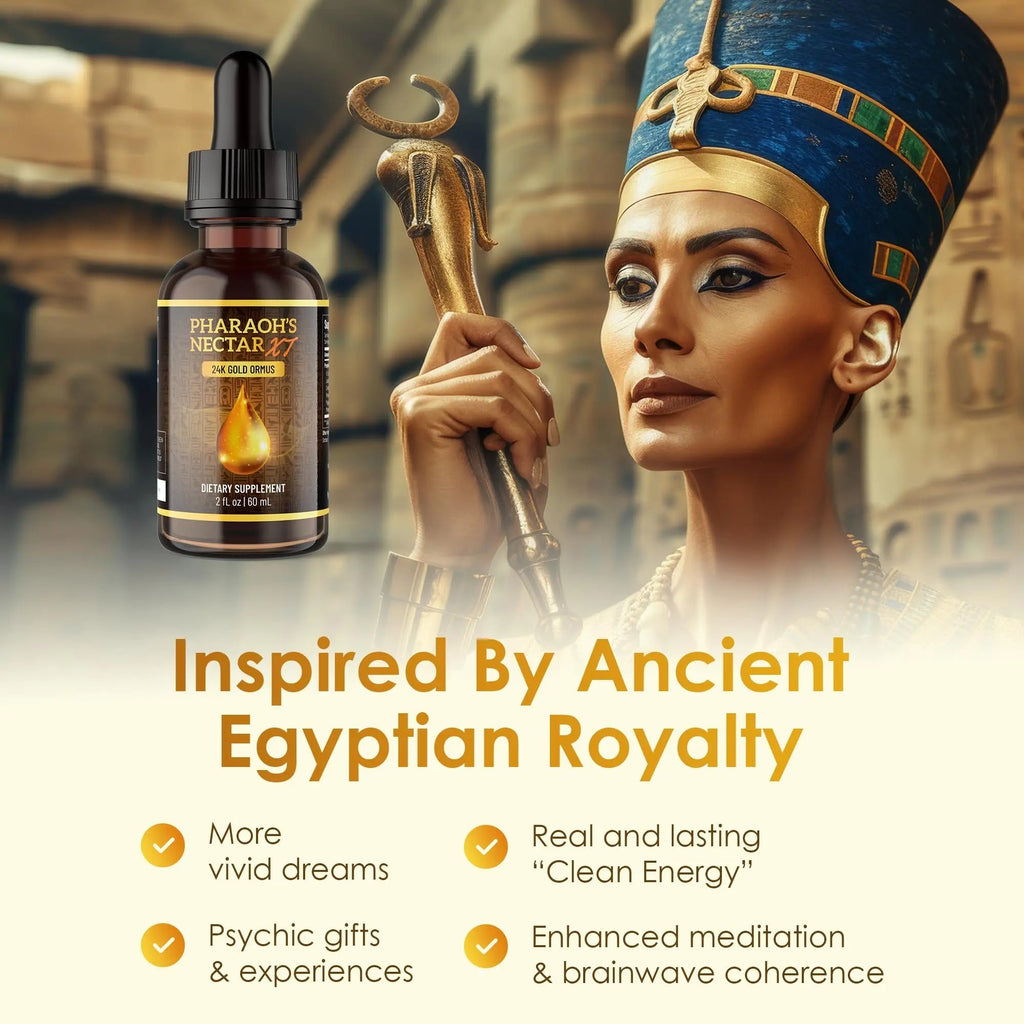 Pineal XT Gold + Pharaoh's Nectar - Pineal Gland Supplement Bundle – 24K Monoatomic Gold Ormus Drops, Pineal Gland Decalcification, Third Eye Awakening, Focus, Energy & Manifestation - TrustMedUSA