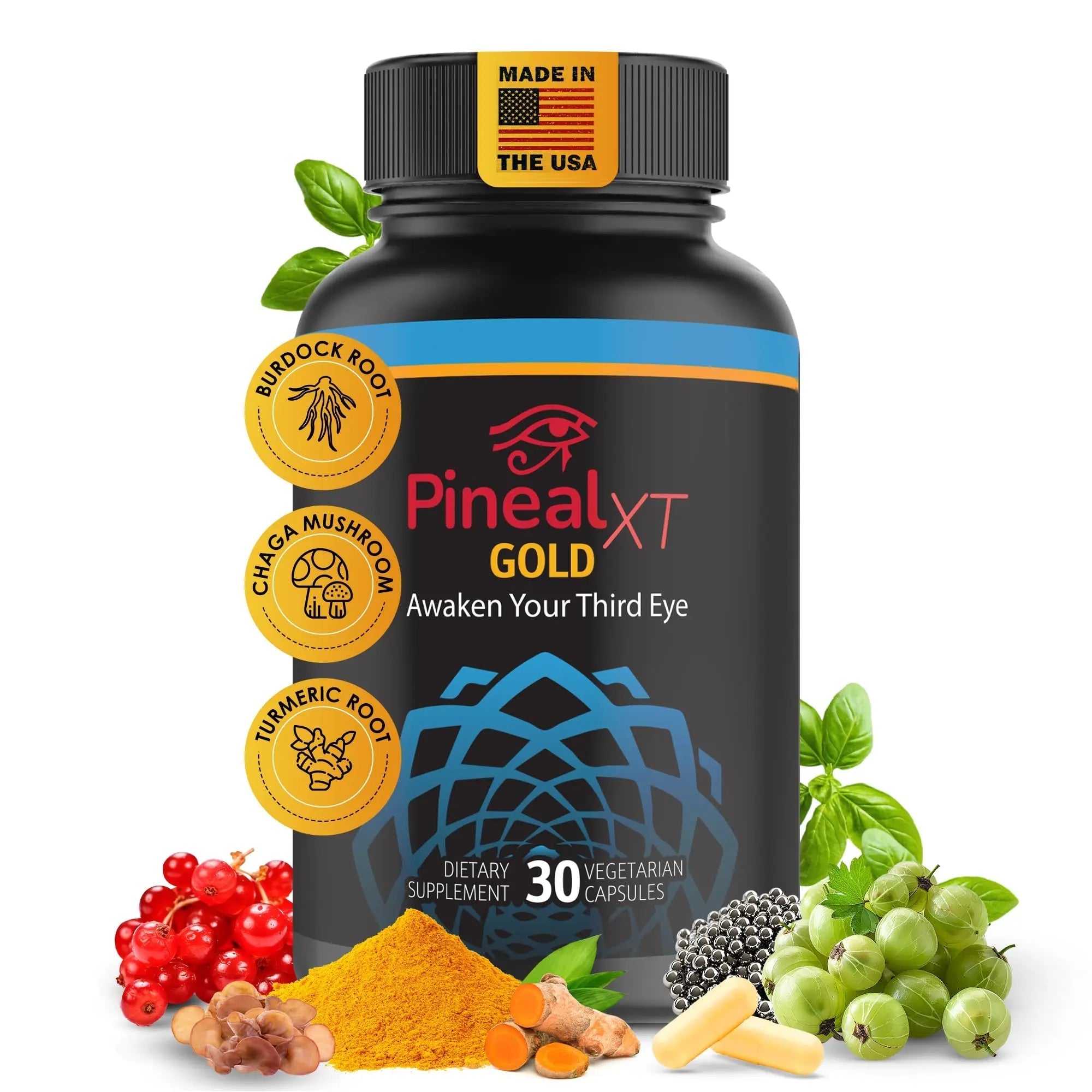 Pineal XT Gold + Pharaoh's Nectar - Pineal Gland Supplement Bundle – 24K Monoatomic Gold Ormus Drops, Pineal Gland Decalcification, Third Eye Awakening, Focus, Energy & Manifestation - TrustMedUSA
