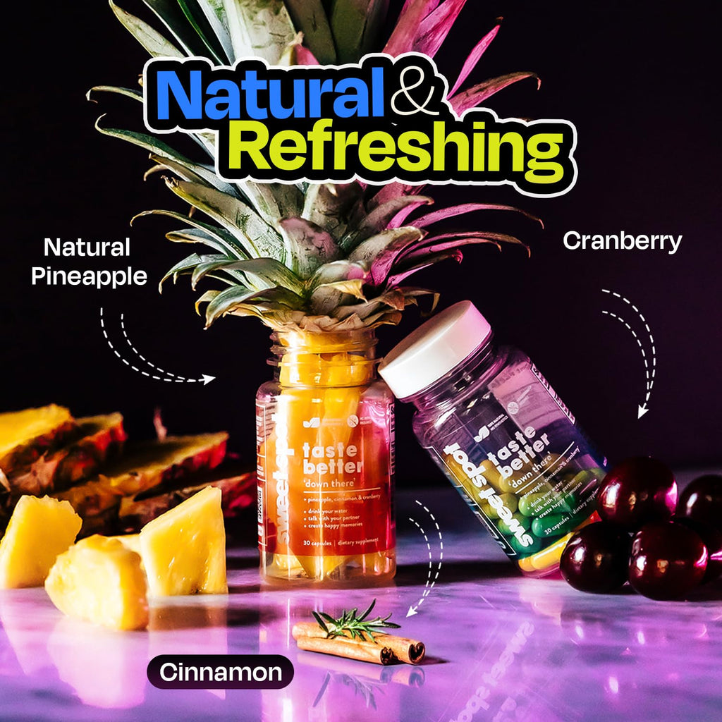 Pineapple Probiotics for Men – 625mg Sweet Spot Formula with Pineapple Extract, Cranberry & Cinnamon, Supports pH Balance & Freshens Taste, 60 Capsules, Made in the USA - TrustMedUSA