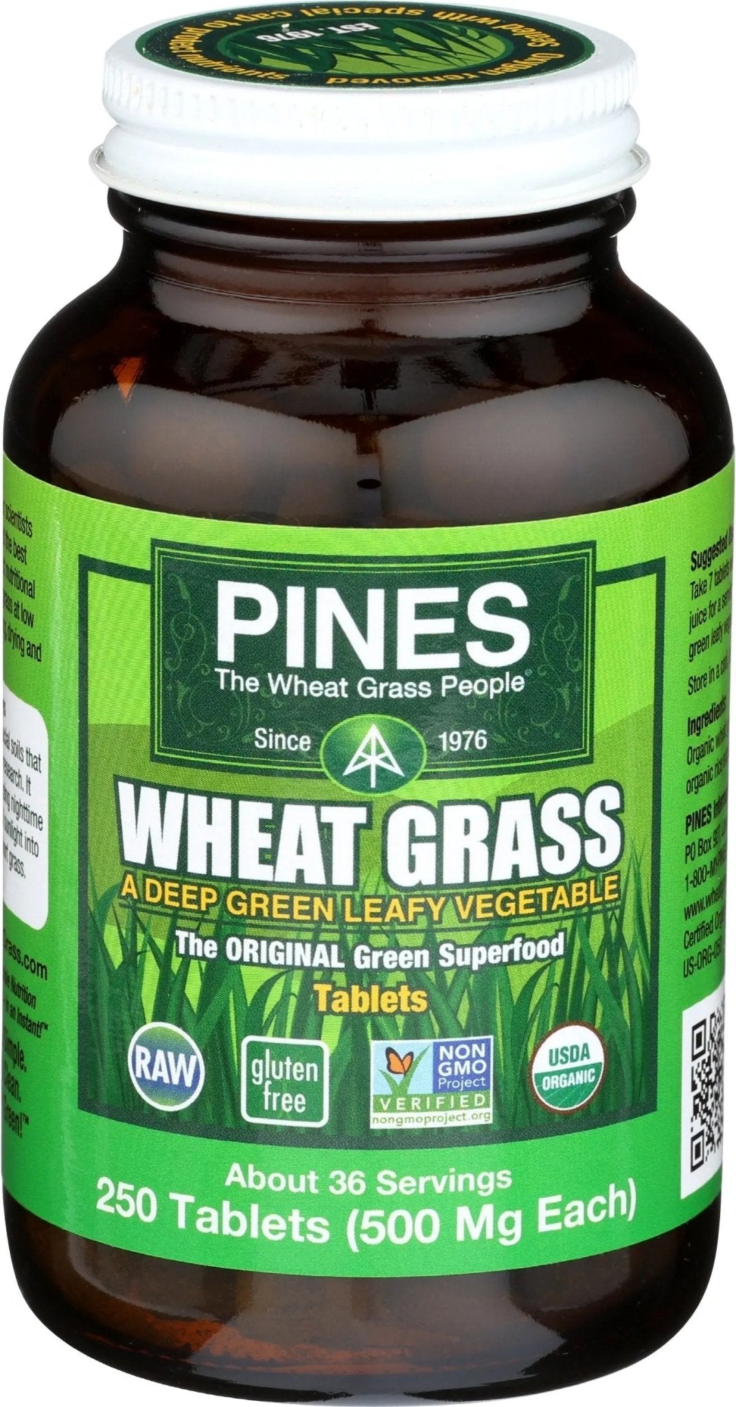 PINES Organic Wheat Grass, 250 Count Tablets | PINES Wheat Grass as featured in the new blockbuster film, Ocean's 8! - TrustMedUSA