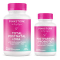 Pink Stork Postnatal Multivitamin + Probiotics with Vegan DHA, Ashwagandha, Iron, Folate, B12 - Supports Hormone Balance, Postpartum Recovery, Gut Health, & Digestion - Pack of 2 - Maple Wellness Supplements