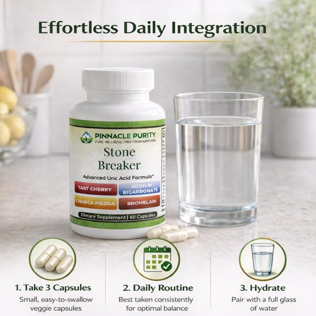 Pinnacle Purity Stone Breaker 60 Capsules, With Chanca Piedra, Tart Cherry & Bromelain – Supports Kidney & Liver Balance, Promotes Gentle Stone Management, Enhances Natural Cleansing Pathways, Non-GMO - TrustMedUSA