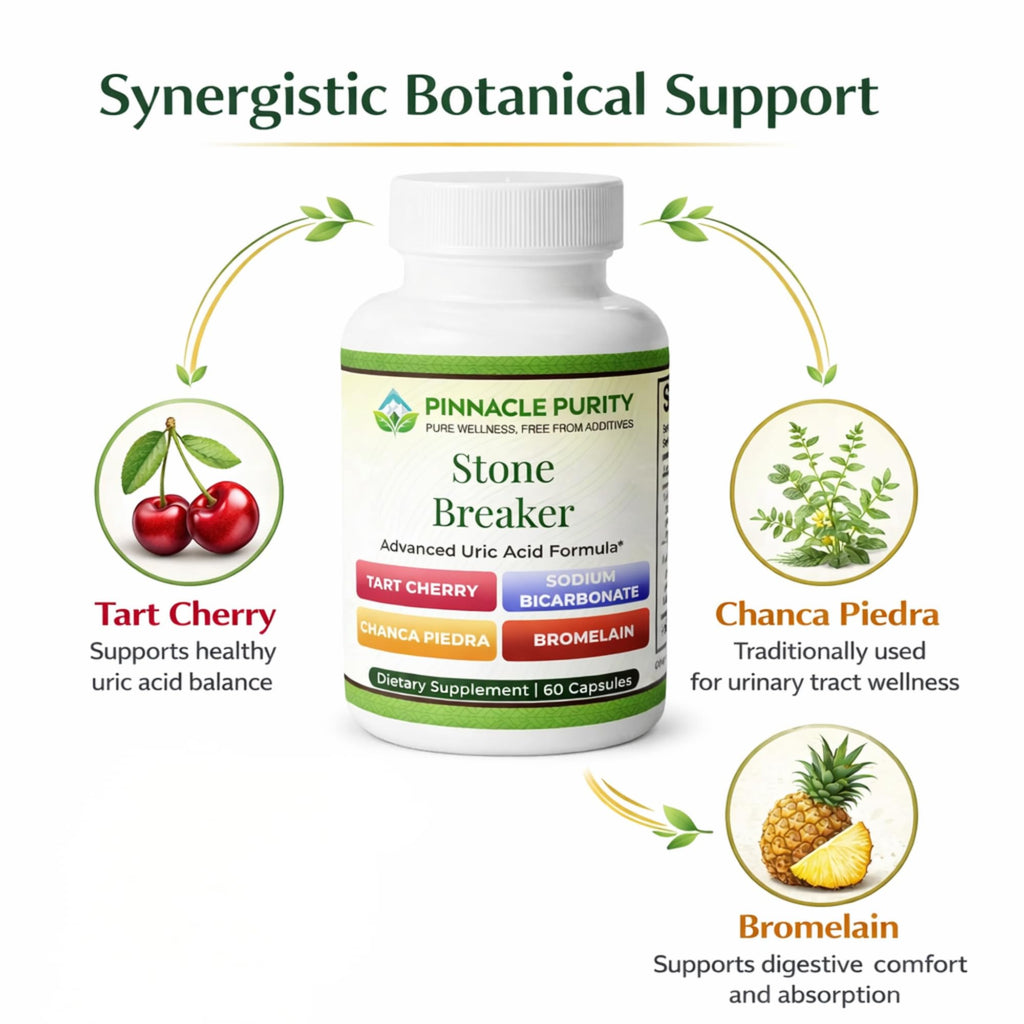 Pinnacle Purity Stone Breaker 60 Capsules, With Chanca Piedra, Tart Cherry & Bromelain – Supports Kidney & Liver Balance, Promotes Gentle Stone Management, Enhances Natural Cleansing Pathways, Non-GMO - TrustMedUSA