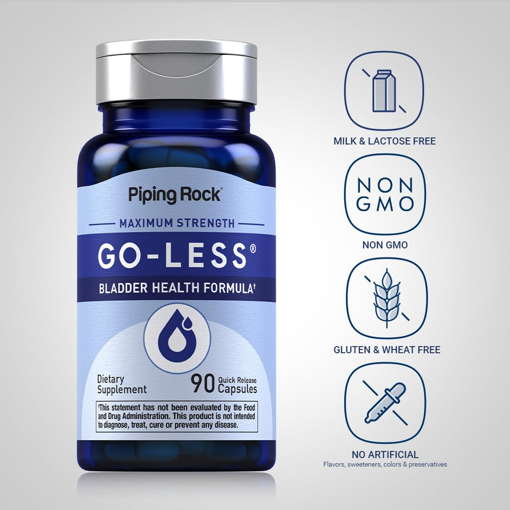 Piping Rock Bladder Control Pills for Women and Men | 90 Capsules | Maximum Strength Formula | Pumpkin Seed Extract | Non-GMO, Gluten Free Supplement - TrustMedUSA