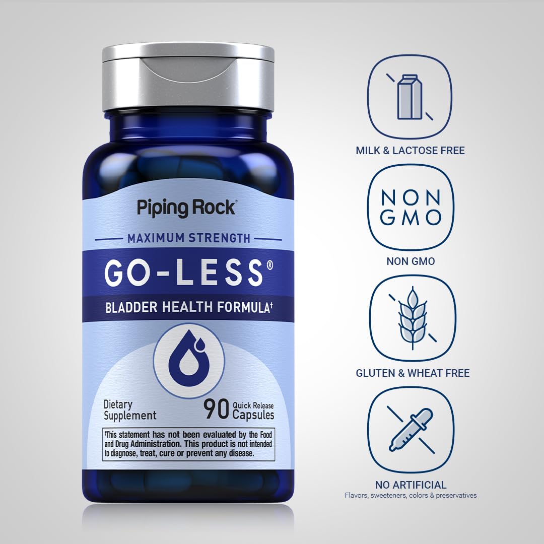 Piping Rock Bladder Control Pills for Women and Men | 90 Capsules | Maximum Strength Formula | Pumpkin Seed Extract | Non-GMO, Gluten Free Supplement - TrustMedUSA