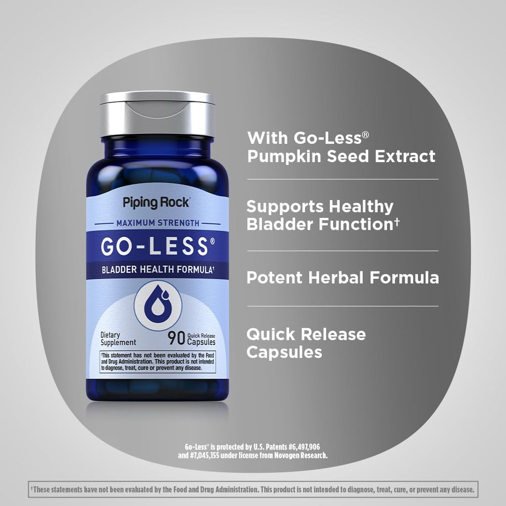 Piping Rock Bladder Control Pills for Women and Men | 90 Capsules | Maximum Strength Formula | Pumpkin Seed Extract | Non-GMO, Gluten Free Supplement - TrustMedUSA