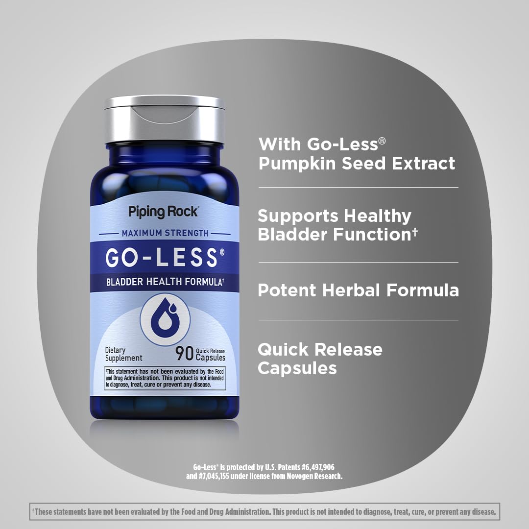 Piping Rock Bladder Control Pills for Women and Men | 90 Capsules | Maximum Strength Formula | Pumpkin Seed Extract | Non-GMO, Gluten Free Supplement - TrustMedUSA