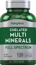 Piping Rock Mega Multi Mineral Chelated Supplement | 120 Capsules | for Men and Women | Iron Free | Non-GMO, Gluten Free - TrustMedUSA