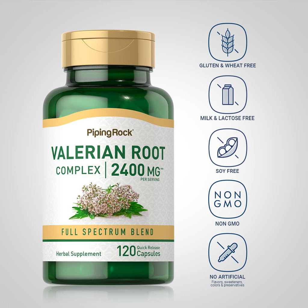 Piping Rock Valerian Root Capsules | 120 Count | Extract Supplement | Herbal Blend | Non-GMO, Gluten Free - TrustMedUSA